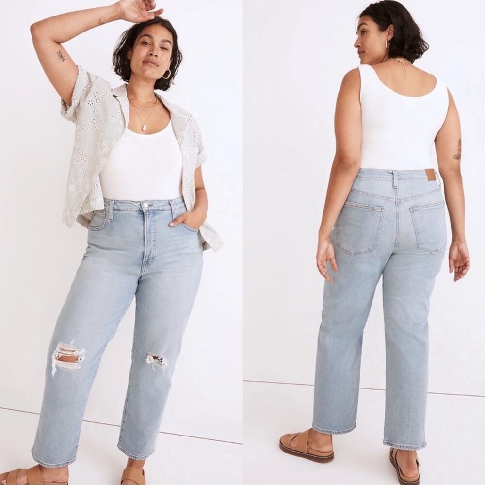 NWT Madewell The Perfect Vintage Straight Jean Distressed W 26